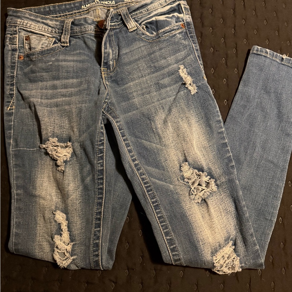 Almost Famous Distressed Denim Skinny Jeans